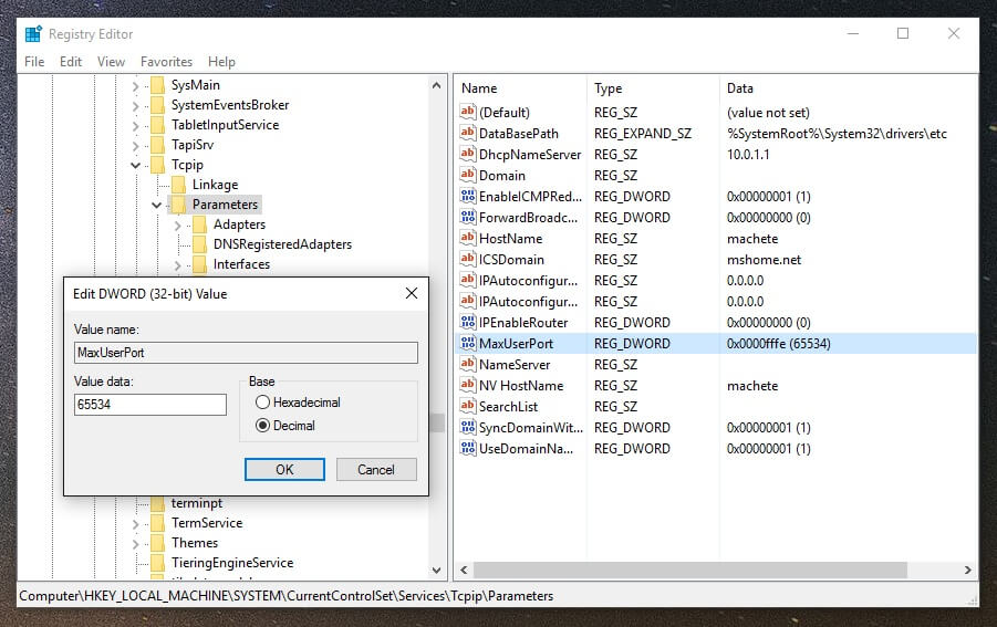Adding a DWORD value to the Windows registry